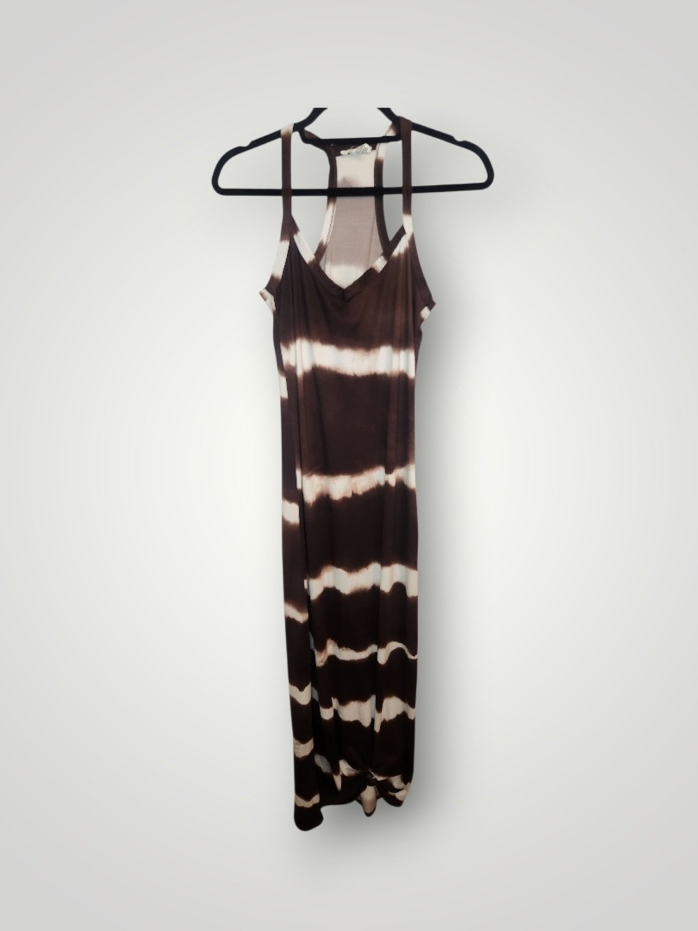 Capella Tie-Dye Brown and Cream Racerback Maxi Dress M